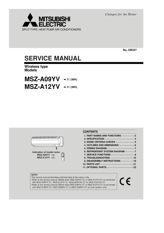 MSZ-A09-12YV_Service_Manual_(OB327) - Document Library