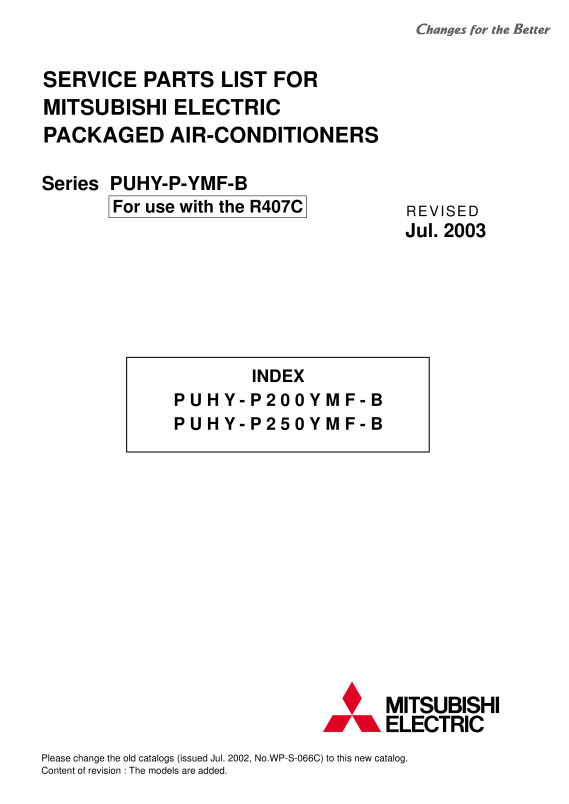 Puhy P0 250ymf B Parts Catalog Bwe0363z Document Library Mitsubishi Electric