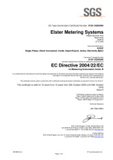 Ecodan FTC5 - Elster A100C Electric Meter Compliance Certificate cover image
