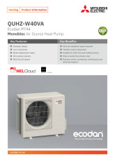 Ecodan QUHZ-W40VA Monobloc Air Source Heat Pump Product Information Sheet cover image