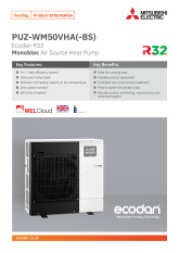 Ecodan PUZ-WM50VHA Monobloc Air Source Heat Pump Product Information Sheet cover image