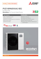 Ecodan PUZ-WM60VAA Monobloc Air Source Heat Pump Product Information Sheet cover image