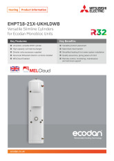 Ecodan Slimline Versatile Cylinder EHPT18-21X-UKHLDWB Product Information Sheet cover image