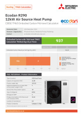 Ecodan R290 12kW Air Source Heat Pump TM65 Embodied Carbon Calculation cover image